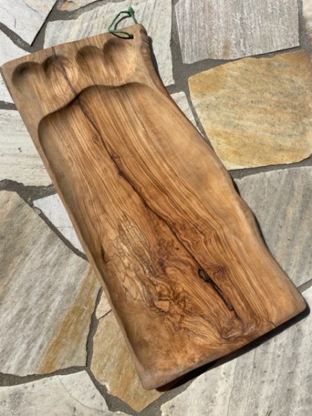 Servierbrett, handgefertigtes Unikat aus original sizilianischem Olivenholz